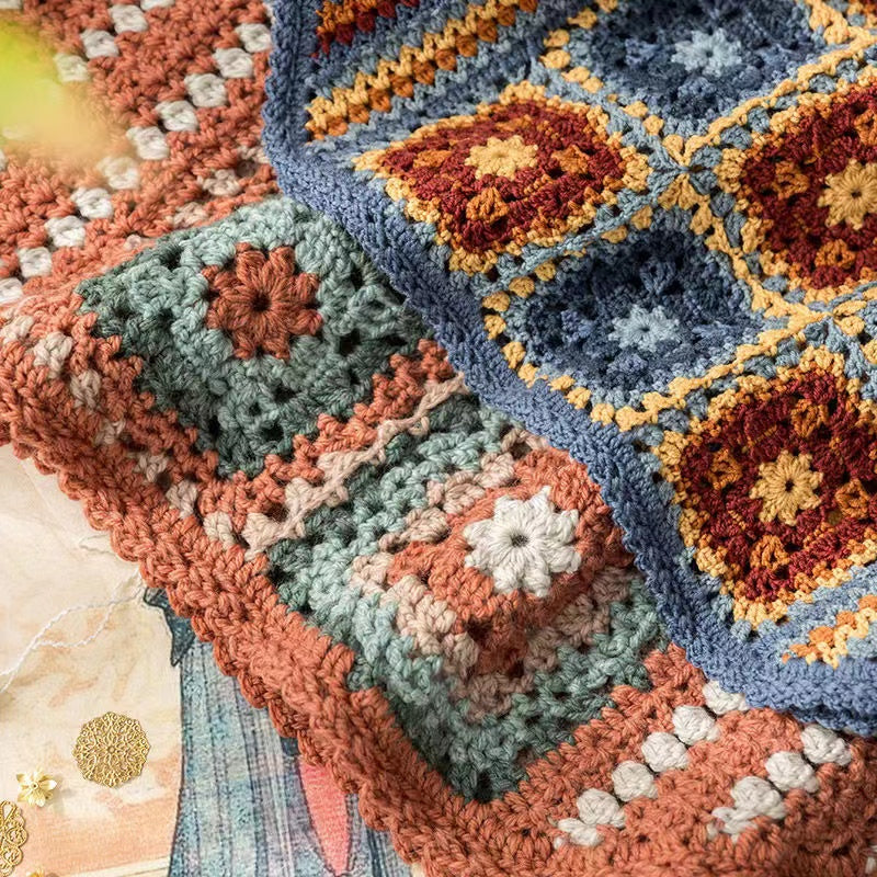 DIY Knitted Crochet Shawl With Geometric Patterns