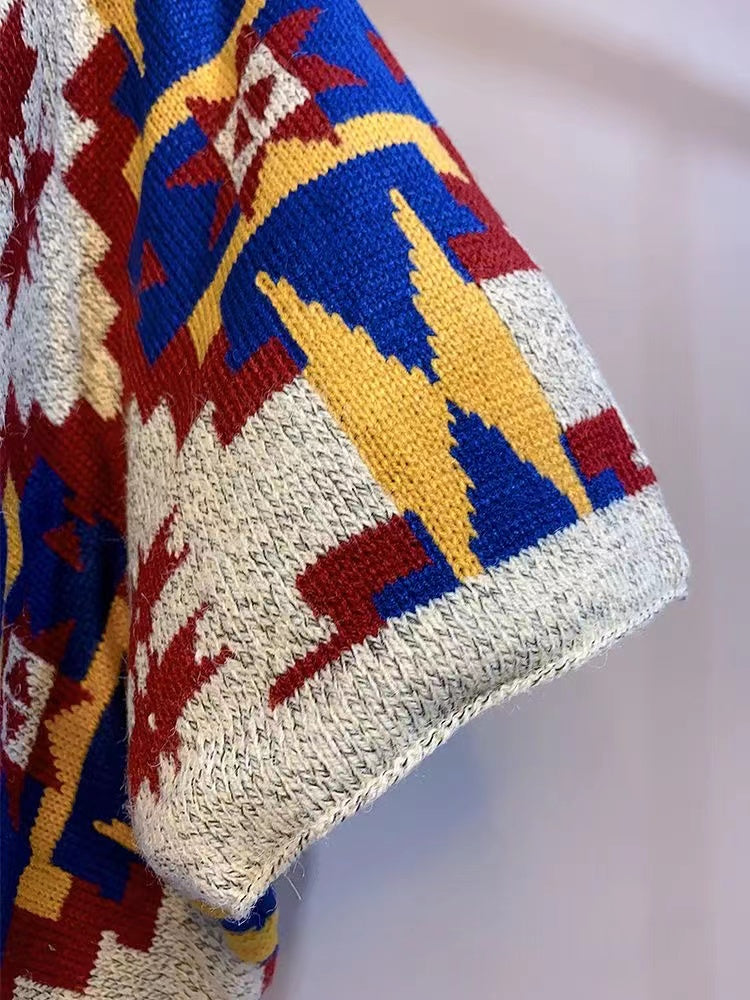 Versatile Bohemian Loose Knit Sweater Shawl