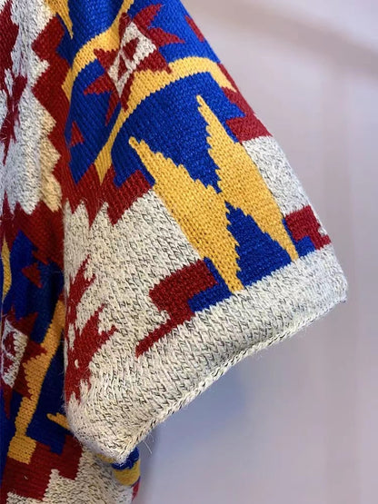 Versatile Bohemian Loose Knit Sweater Shawl