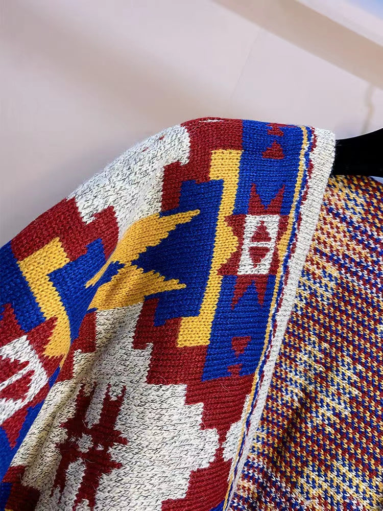 Versatile Bohemian Loose Knit Sweater Shawl