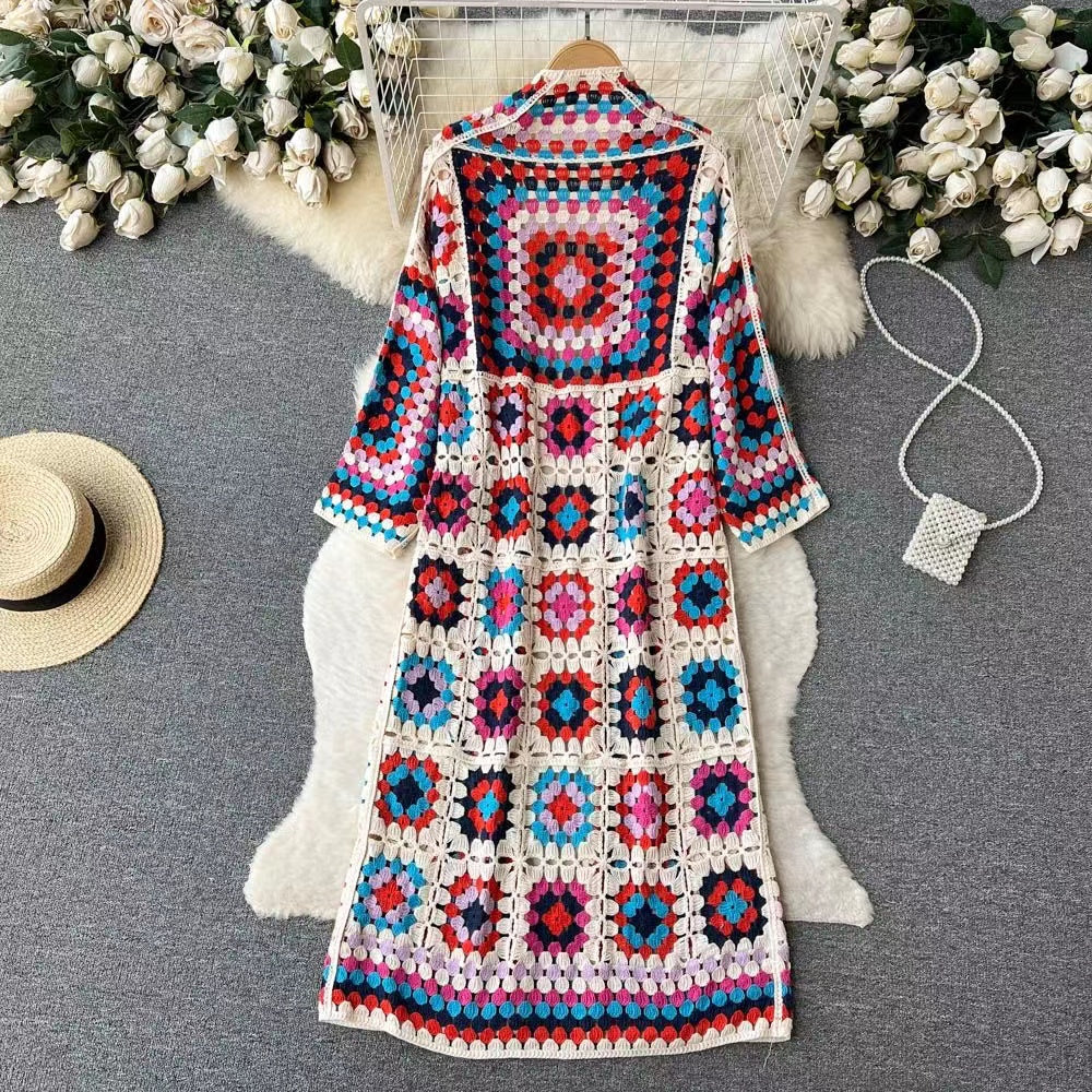 Bohemian Holiday Vintage Long Long Sleeve Cardigan
