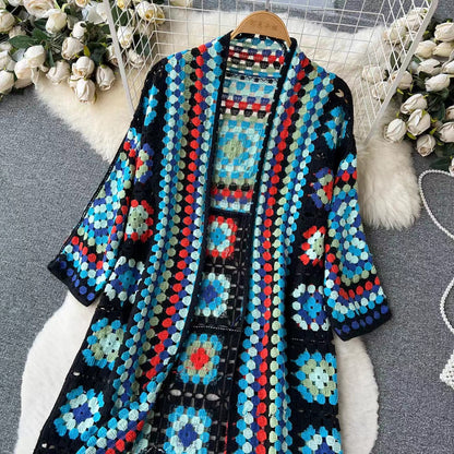 Bohemian Holiday Vintage Long Long Sleeve Cardigan