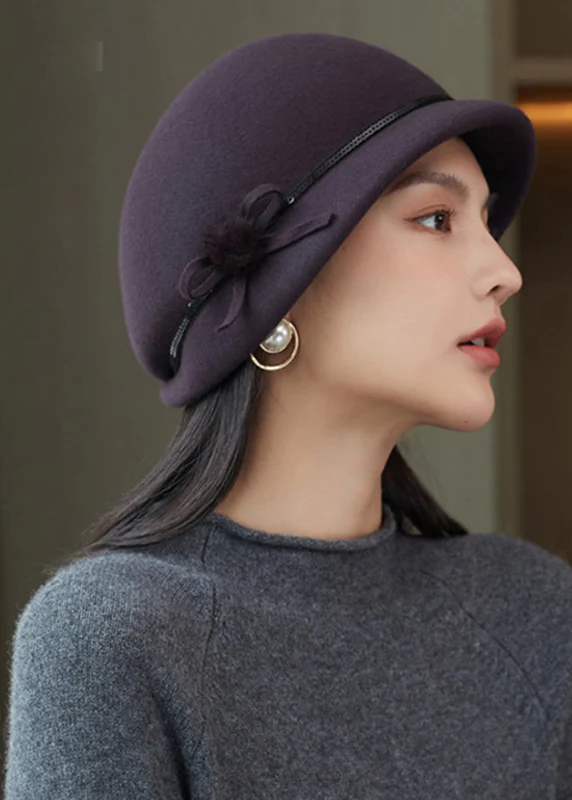 Fashion Bow Wool Beret