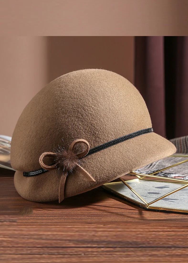 Fashion Bow Wool Beret