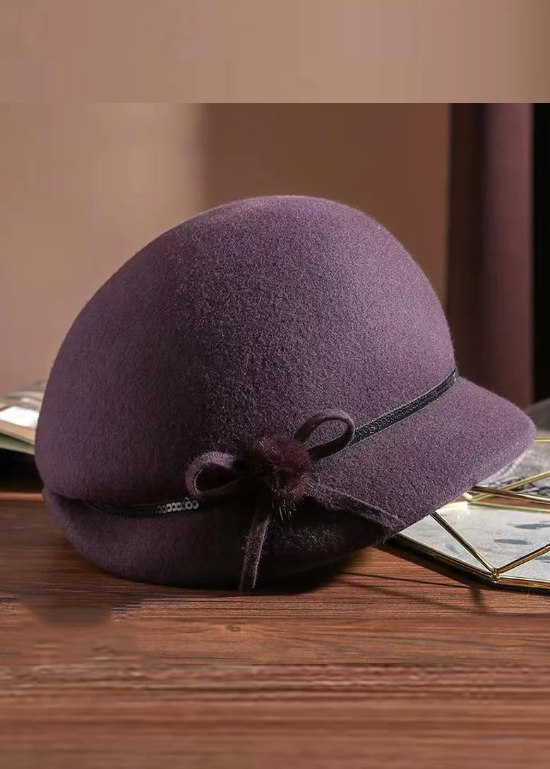 Fashion Bow Wool Beret