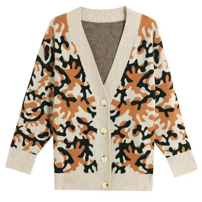 Clashing Wool Cardigan Jacket Sweater