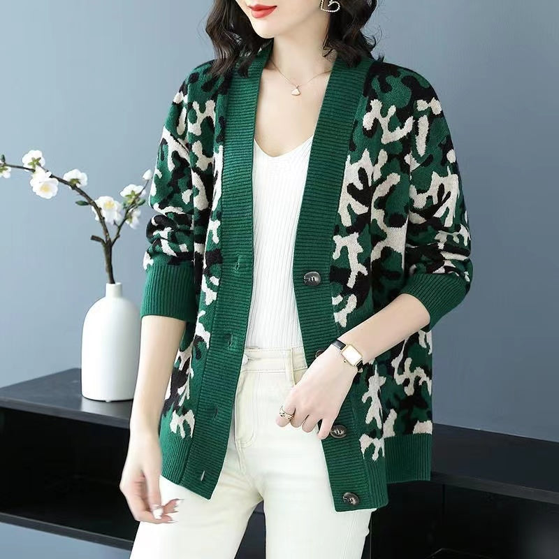 Clashing Wool Cardigan Jacket Sweater