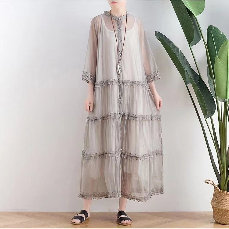 Thin section of medium-length sunscreen medium-sleeved shirt jacket versatile