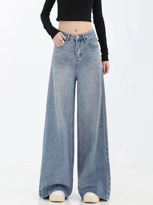 Pocket High Waist Long Wide Leg Jeans