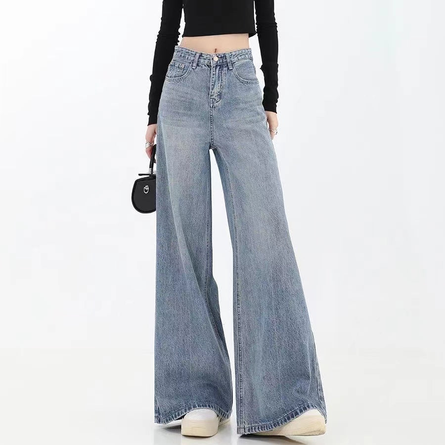 Pocket High Waist Long Wide Leg Jeans