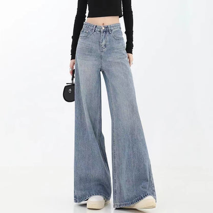 Pocket High Waist Long Wide Leg Jeans