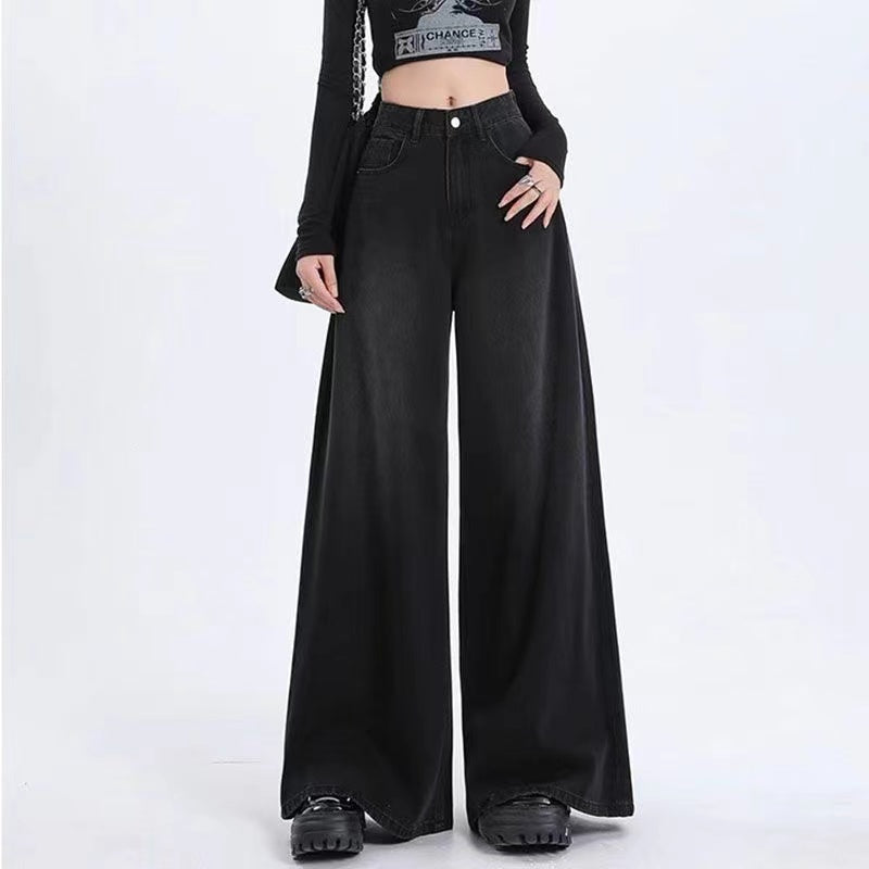 Pocket High Waist Long Wide Leg Jeans