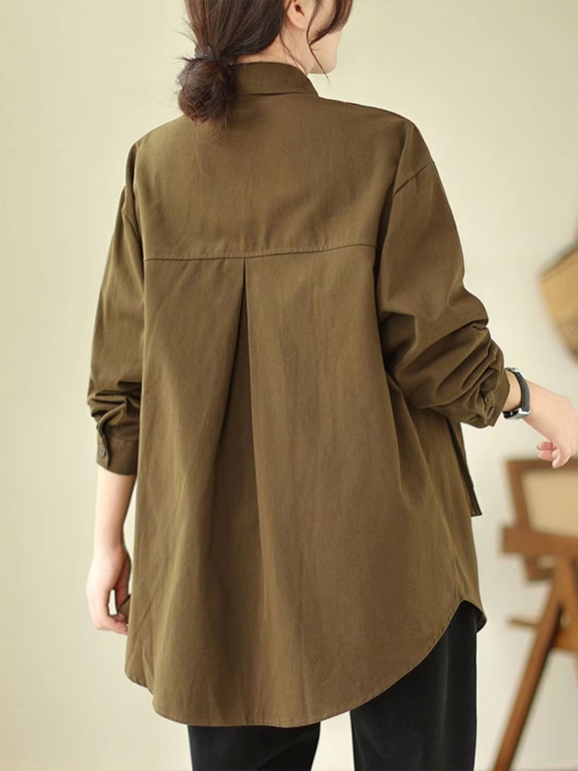 Loose Large Size Large Pocket Shirt Jacket
