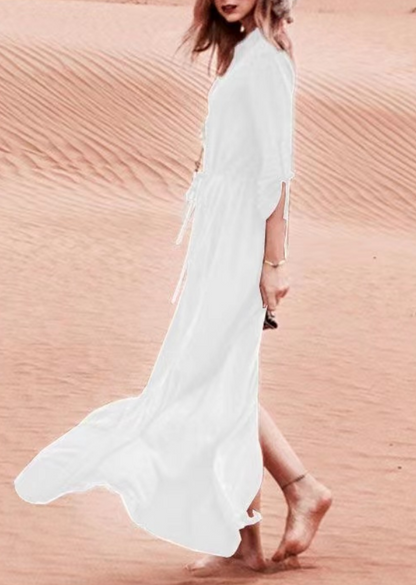 Buttoned Cardigan Beach Length Dress