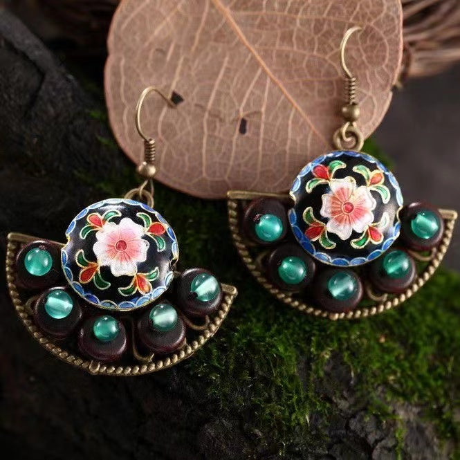 Elegant Fortune Fan Dangle Earrings