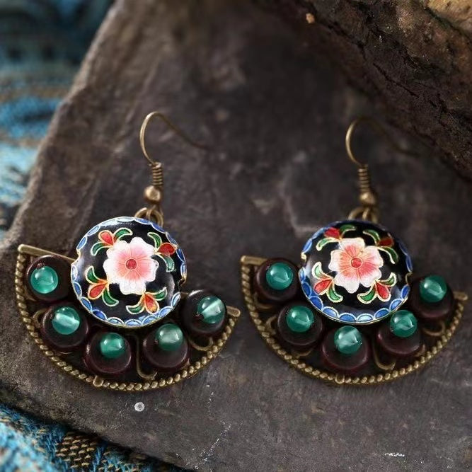 Elegant Fortune Fan Dangle Earrings