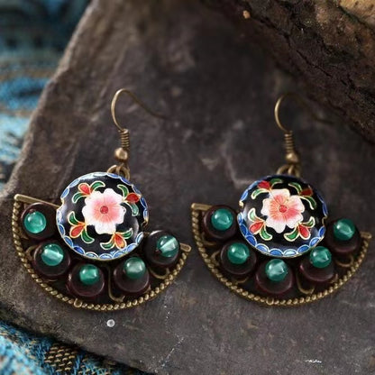 Elegant Fortune Fan Dangle Earrings