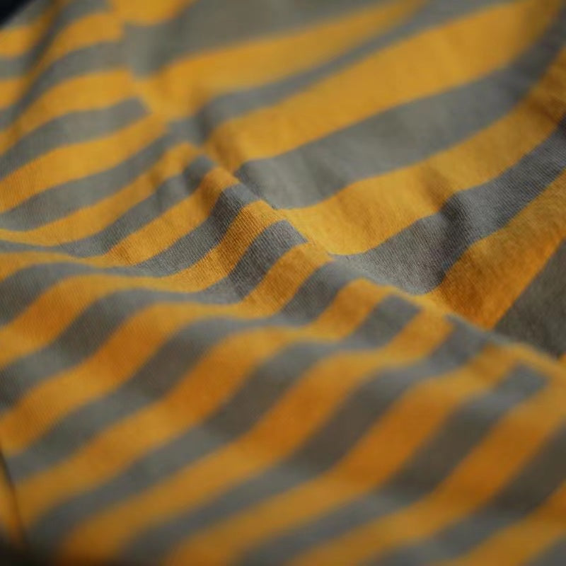 Loose Clashing Color Stripe Short Sleeve T-Shirt Top