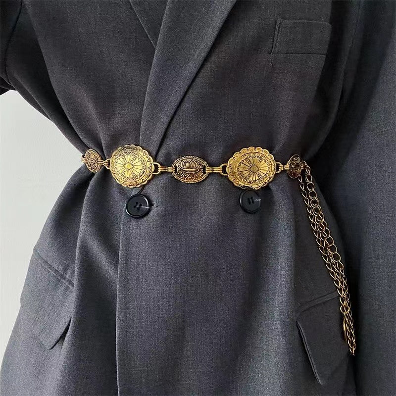Women's Metal Chain Peplum Belt