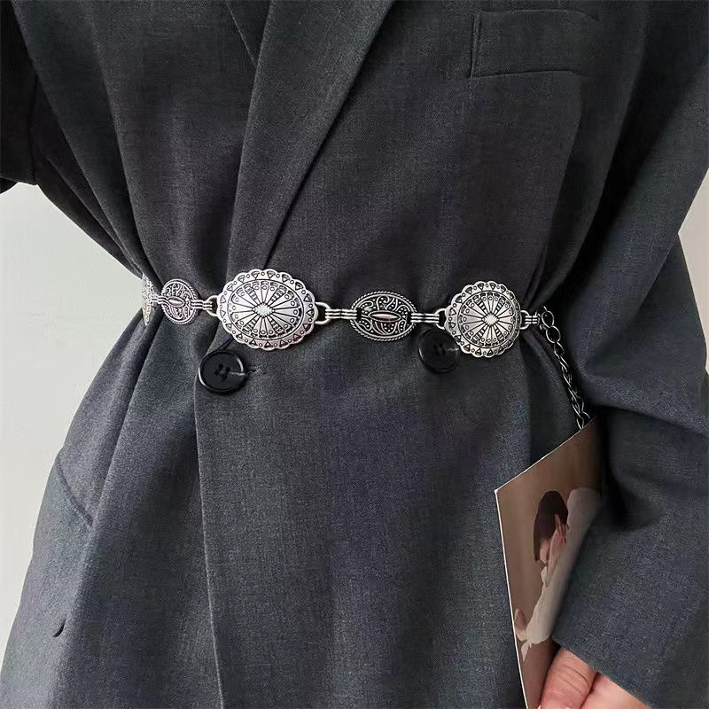 Women's Metal Chain Peplum Belt