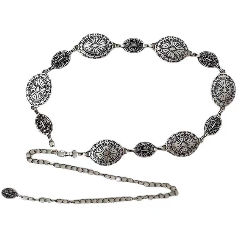 Women's Metal Chain Peplum Belt