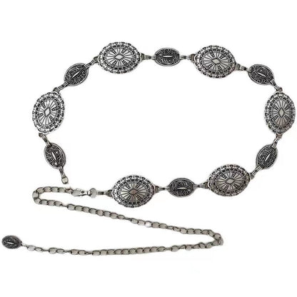 Women's Metal Chain Peplum Belt