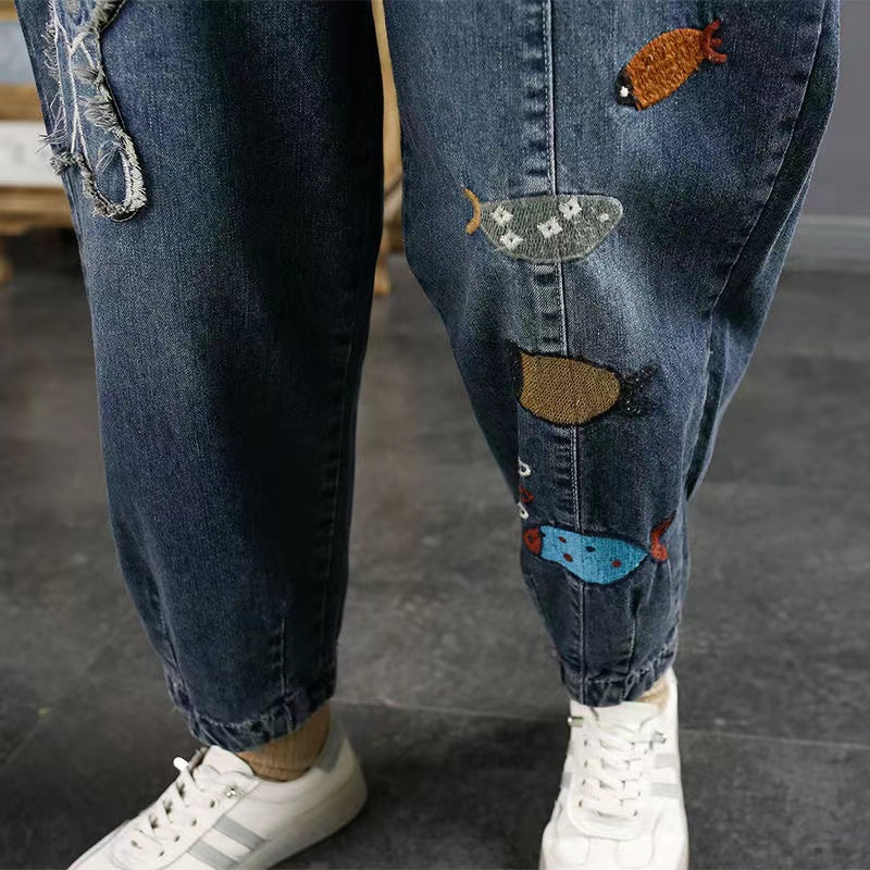 Embroidered Pocket Harlan Jeans