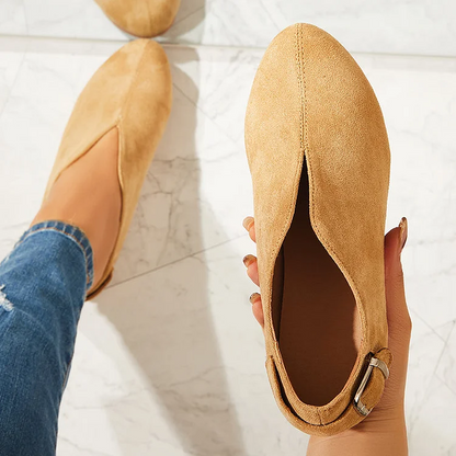 V Cut Flat Loafers Soft Women's Single Shoes