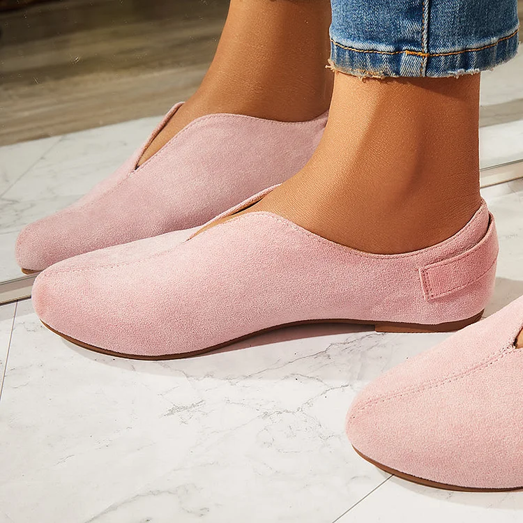 V Cut Flat Loafers Soft Women's Single Shoes