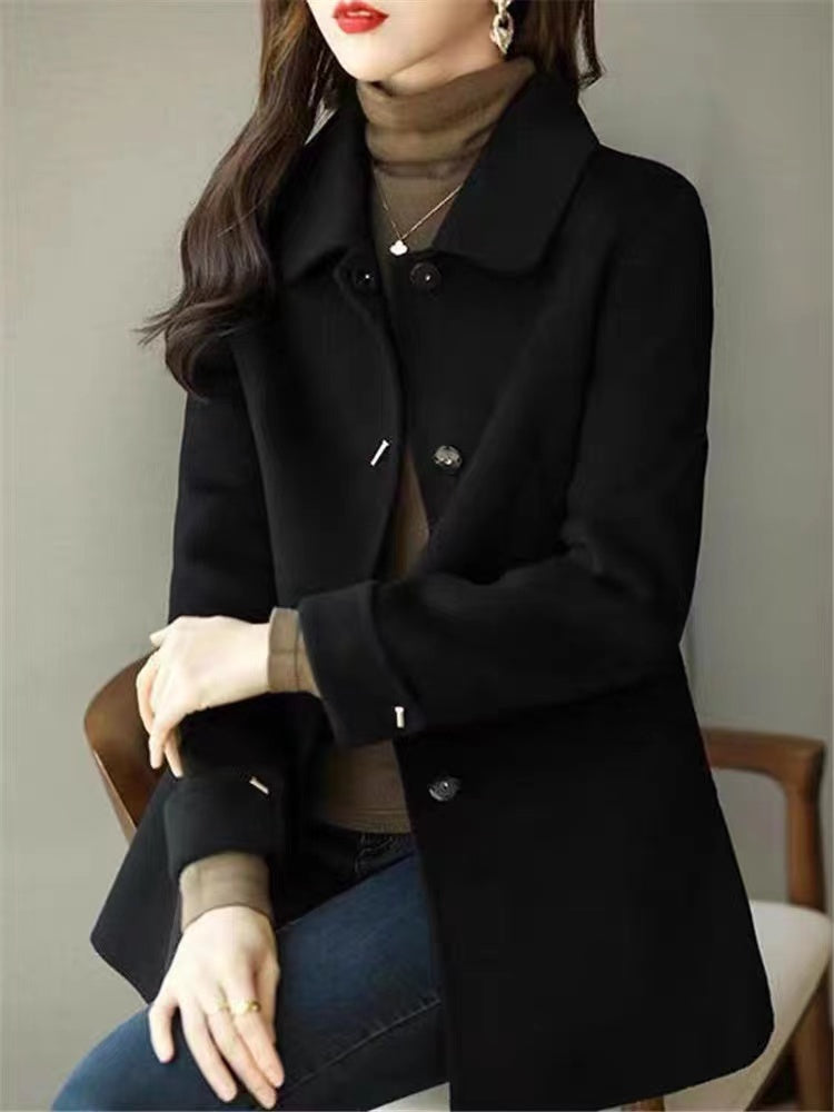 Wool Buttoned Lapel Pocket Jacket