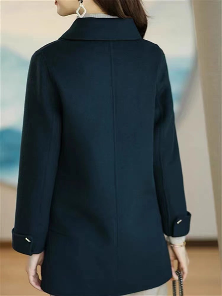 Wool Buttoned Lapel Pocket Jacket