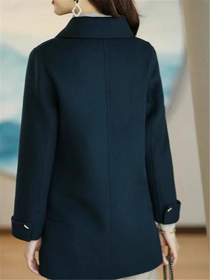 Wool Buttoned Lapel Pocket Jacket