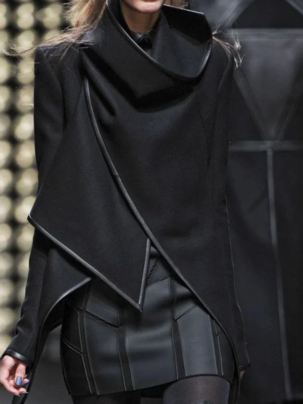 Loose Asymmetric Lapel Zipper Jacket