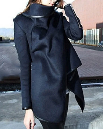 Loose Asymmetric Lapel Zipper Jacket