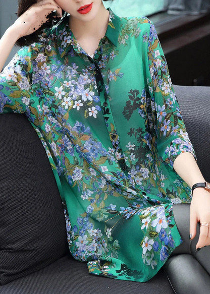 Stylish Lapel Button Print Shirt