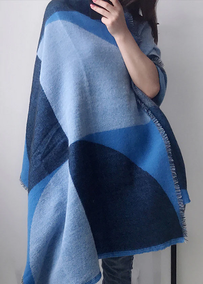Plaid Tasseled Faux Cashmere Warm Travel Shawl