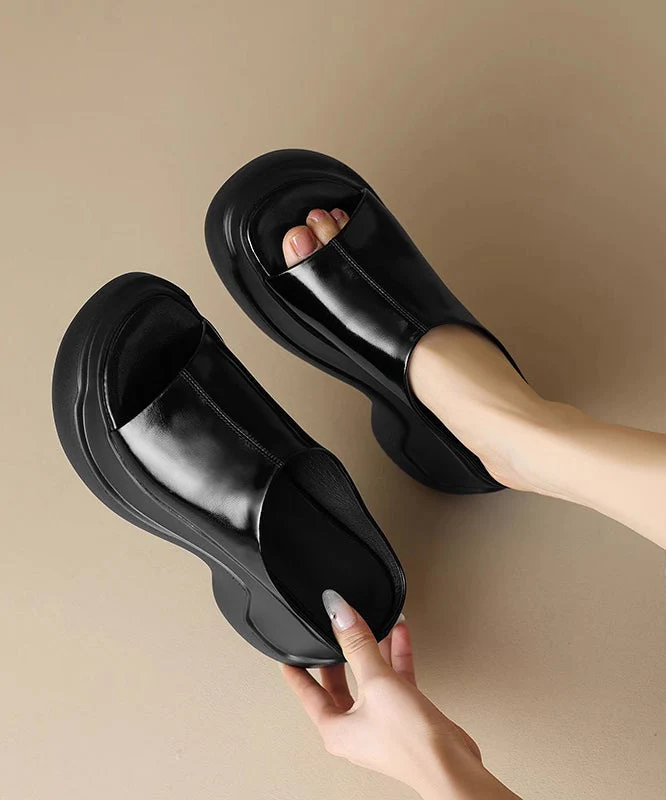 Women's Beach Gold Thick Bottom Heels Faux Leather Open Toe Sandals