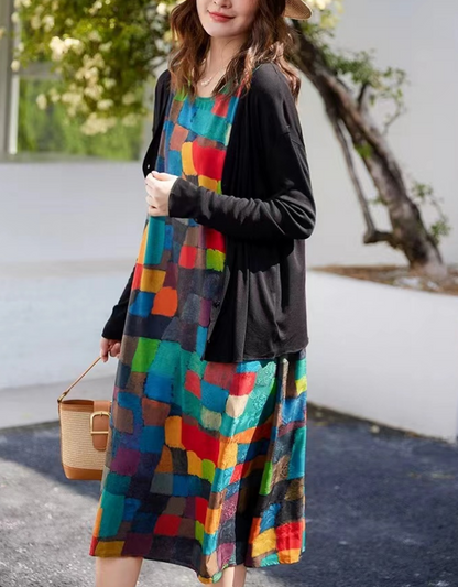Bohemian Round Neck Sleeveless Beach Dress