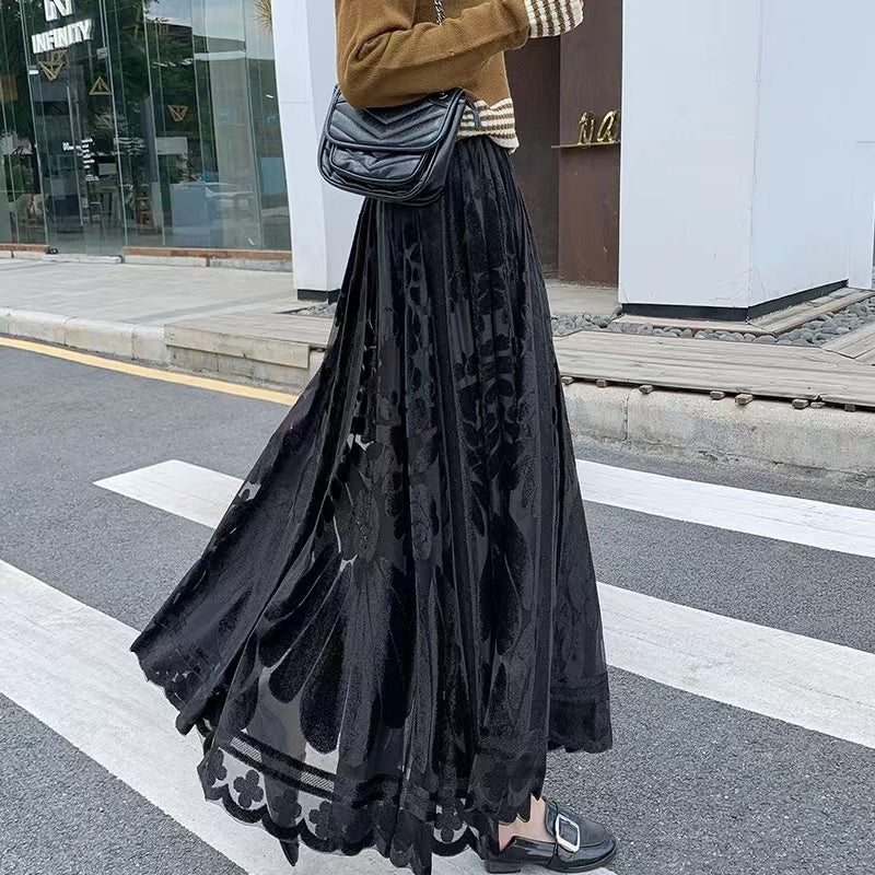 Casual Velvet Floral Halter Dress