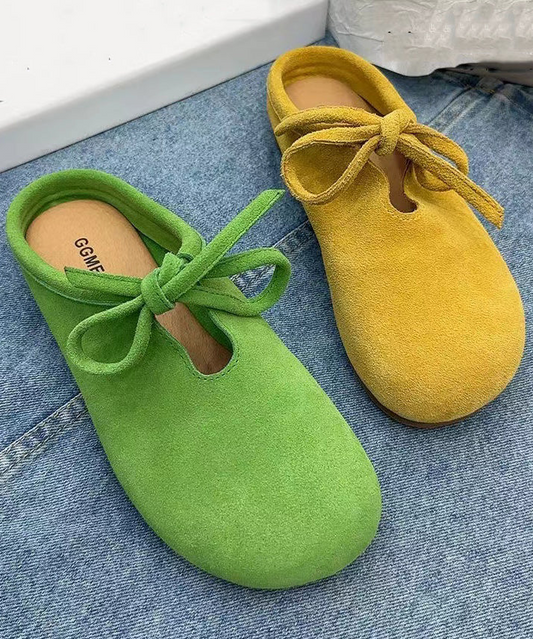 Women's Suede Patchwork Lace-Up Slippers