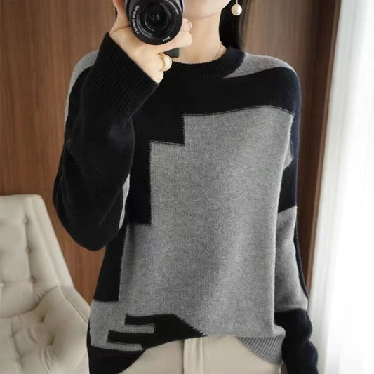 Women's Colorblocked Wool Knit Top