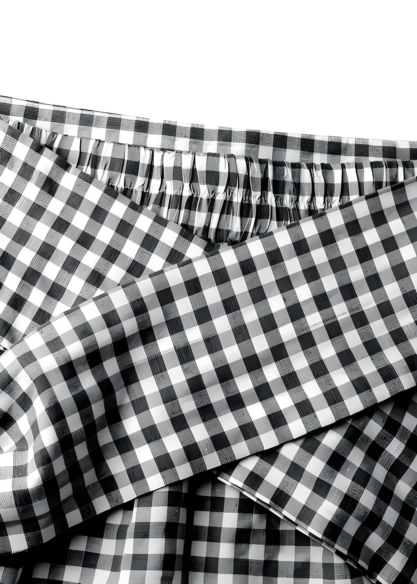 Women's Italian Plaid Pleated Tie Elastic Waist Hem Skirt Spring