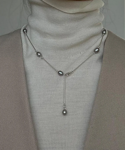 Women's Accessories Stainless Steel Pearl Lasso Necklace