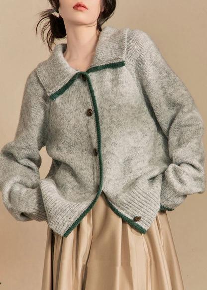 Women's Peter Pan Collar Button Knit Cardigan
