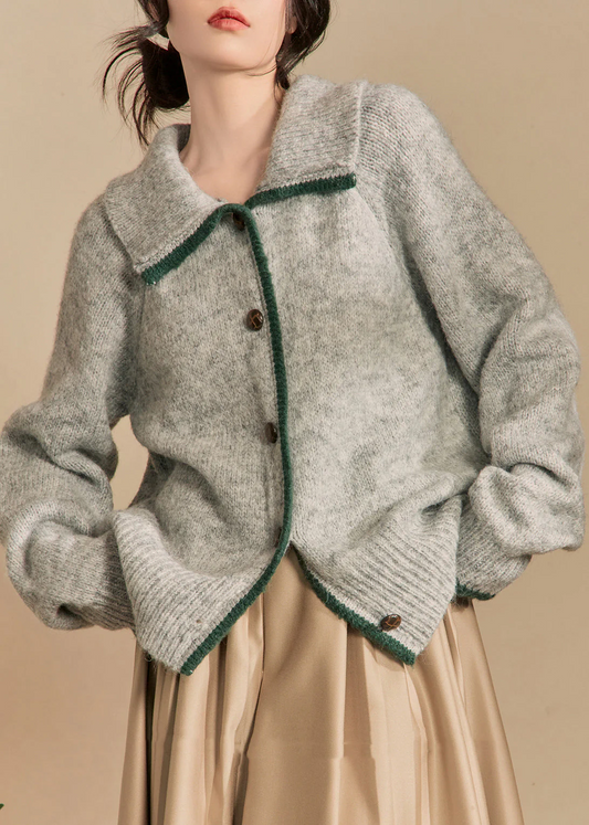 Women's Peter Pan Collar Button Knit Cardigan