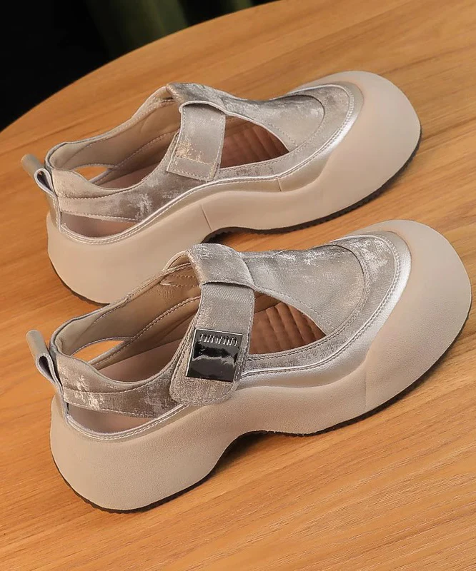 Women's Party Travel Apricot Hollow Out Breathable Thick Bottom Sandals
