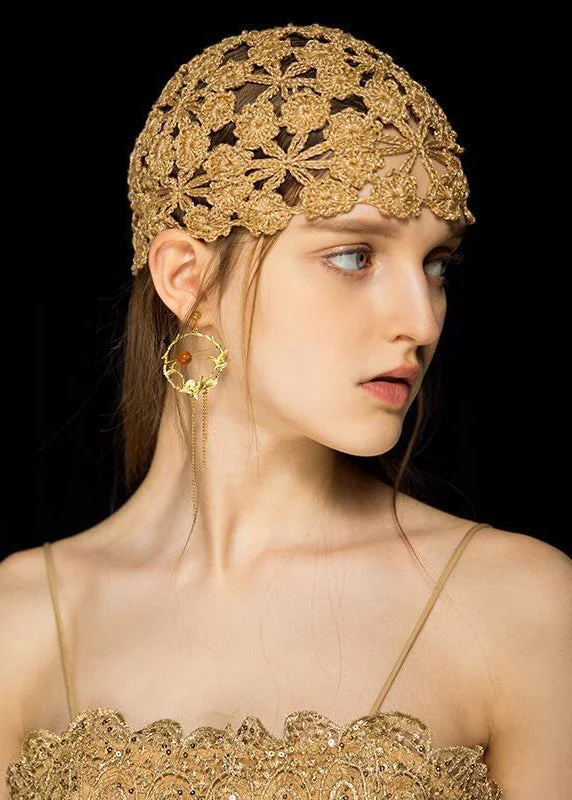 Fashion Handmade Floral Cutout Knit Hat