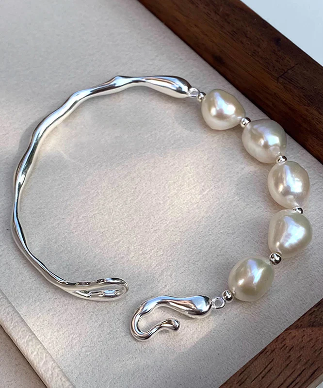 Fashion White Sterling Silver Pearl Bracelet