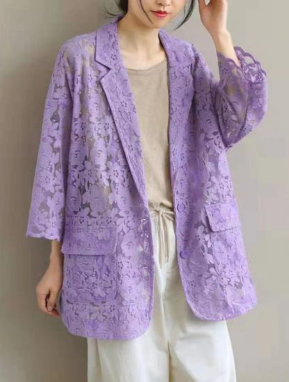 Fashion Blazer Lace Pocket