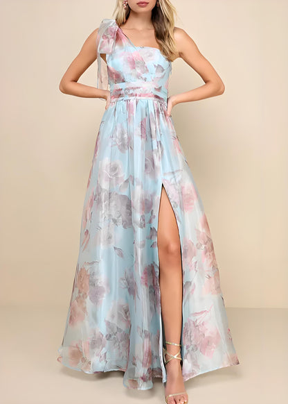 Light Purple Asymmetric Side Split Chiffon Sleeveless Party Dresses Holiday Party Holiday Dresses Dresses Long Dresses